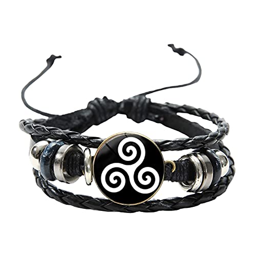 dingyue Teen Wolf Bracelet en cuir avec symbole Triskel Allison Argent Verre Rond Noir Haute Qualité Réglable