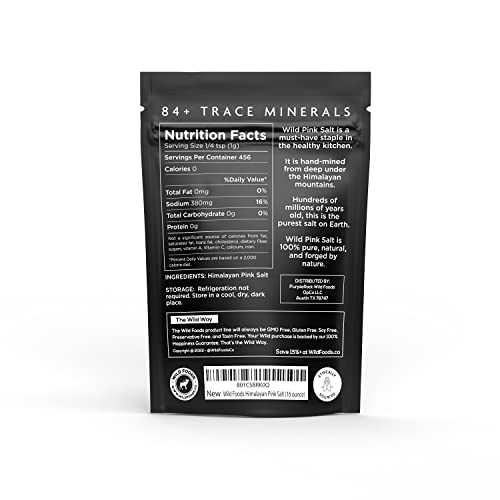 Wild Foods Himalayan Pink Salt - Organic Pure & Unrefined Real Salt - 100% Natural Finely Ground Pink Himalayan Salt With 80+ Minerals & Electrolytes - Good For Cooking & Table Salt (16 Ounce) #TOP3