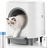 Katzenklo Selbstreinigend, Elektrisches Katzenklo, Stauraum Darüber, 80L / Radarscan/Sicherheitsüberwachung/App-Steuerung/Geräuscharm, Automatisches Katzenklo für Große Katzen Geeignet