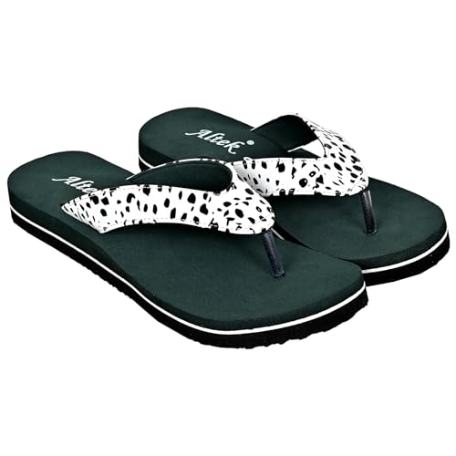 ALTEK Women Flipflop Antiskid Fashinable Daily Use Eva Ortho Fabric Casualwear Durable Indoor Outdoor Chappal 13305_Green_75_7