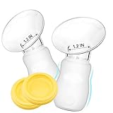 2 Pack Silicone Manual Breast Pump with Protective Lid, 100% Food Grade Silicone, Whole Shaped...