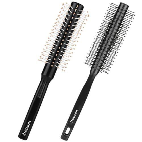 Image of Round Hair Brush for Adding Curls, Volume & Waves in Hair| Men and Women| Hair Volumizer Brush| All Hair Types Perfect Tool for Blow Drying (Pack Of 2)