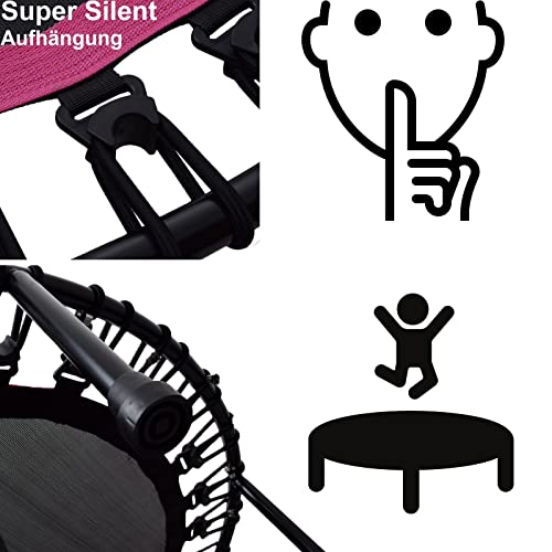 TE-Trend Fitness Trampolin Indoor für Kinder und Erwachsene als Heimtrainer Jumper 100 cm Mini Trampolin mit… – Bild 5