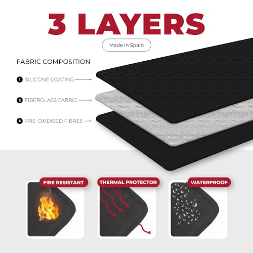 Tapis ignifuge pour cheminée TEXFIRE tissu isolant parquet - 7