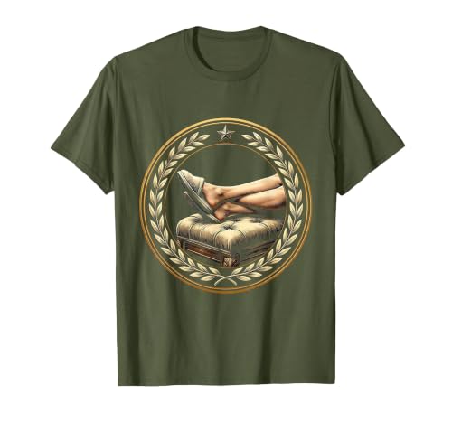 Cozy Homebody Slippered Feet on Ottoman T-Shirt, Men, Olive Green, Small