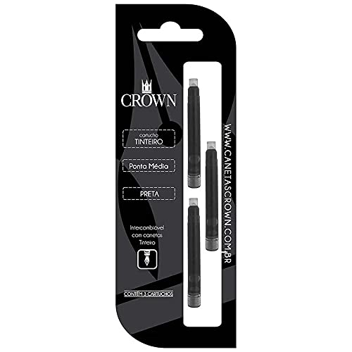Carga para Caneta Tinteiro Crown Preta