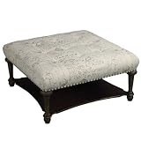 Madison Park Darcy Square Exposed Wood Cocktail Ottoman