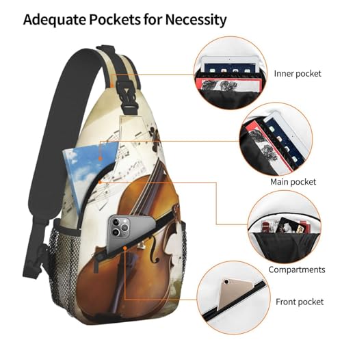 Bolso de pecho cruzado para hombre, mochila sling diagonal negra miniatura 4