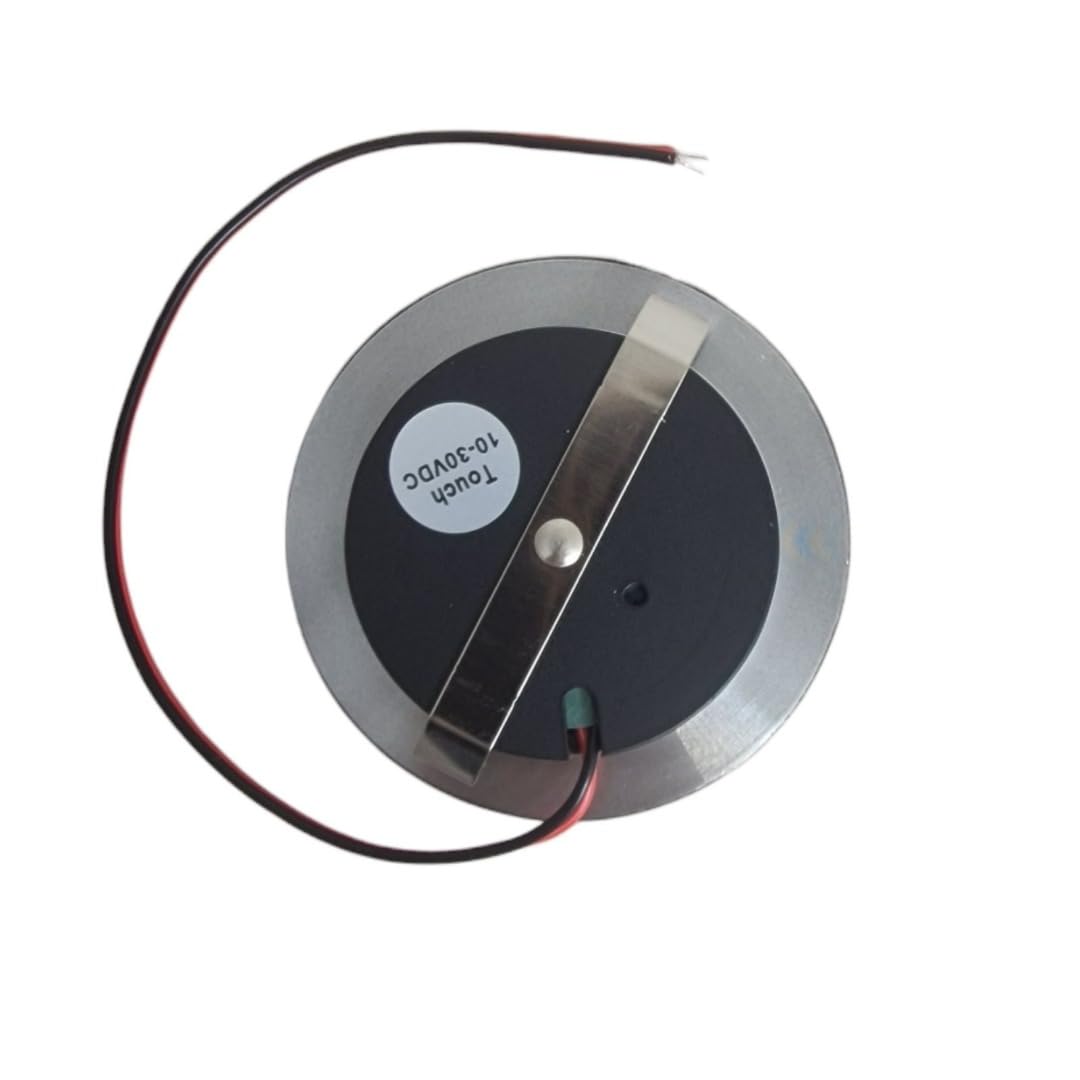 MARVIX 4 x oświetlenie punktowe LED 12 V, sterowanie dotykowe, włącznik/wyłącznik, ściemnianie, przyczepa kempingowa, łódź, czarne światła typu downlight, zimna biel, 6000 K