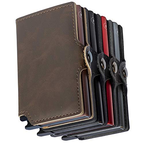 Mini Wallet | carteira de alumínio e couro| natural