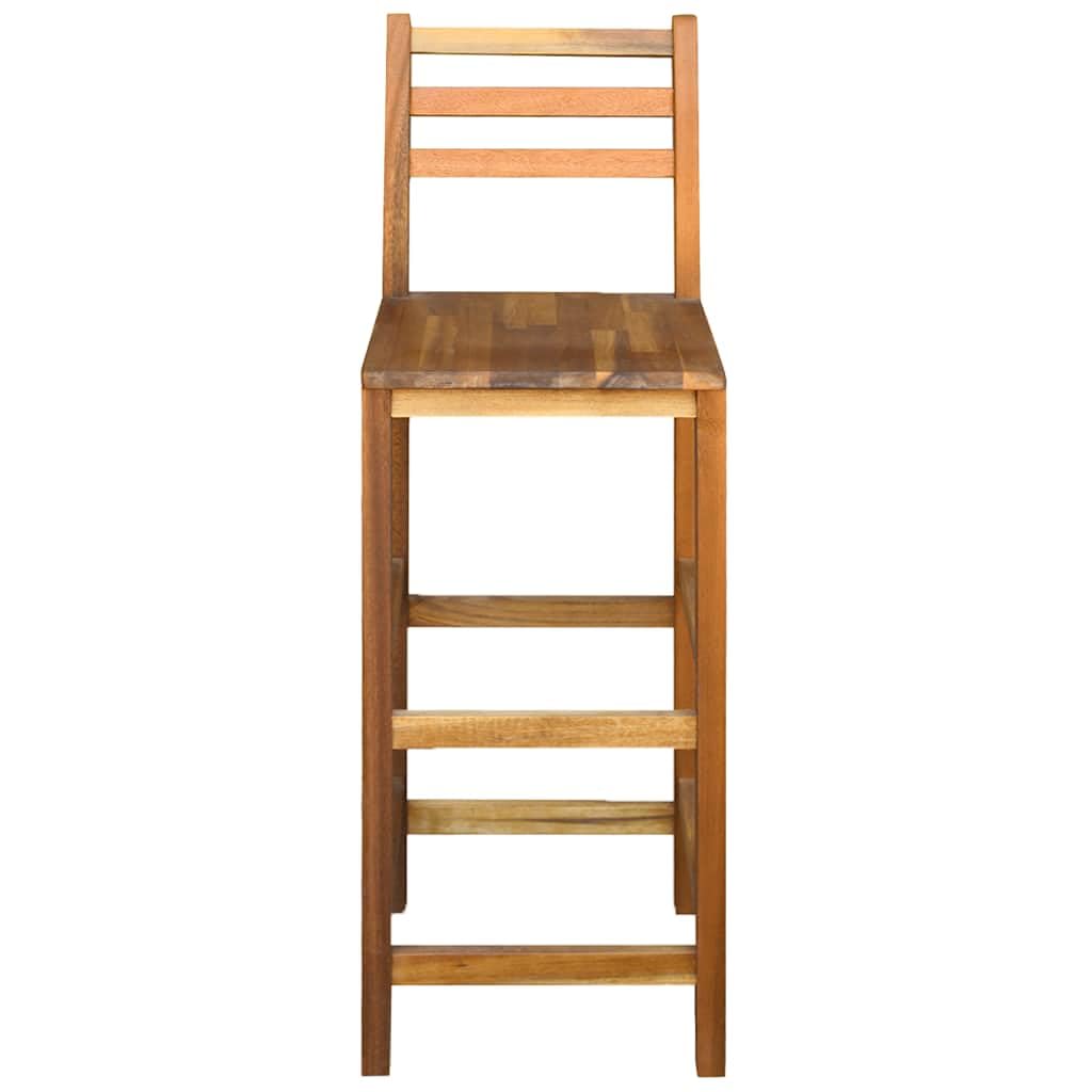 vidaXL 2X Taburetes Barra 42x36x110 cm Sillas Altas Bar Madera Maciza Acacia