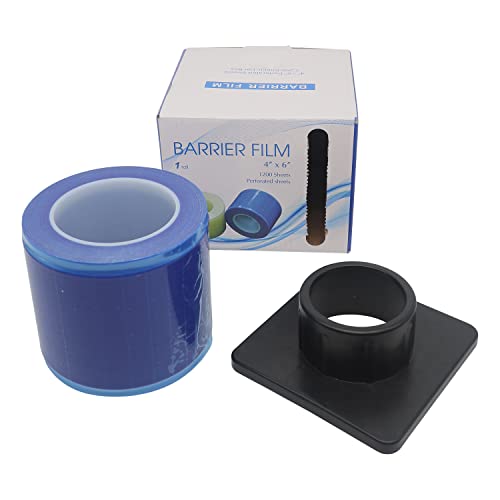 Barrier Film Roll,Dowei 1200 Sheets Disposable Thick Protective Barrier Film Roll With Dispenser Box,4''X 6'' Barrier Film For Dental Medical And Surgical Surface Covering #TOP1