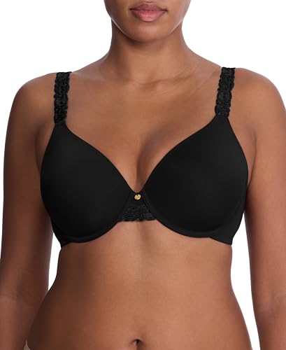 Natori Women's Body Doubles Lace Trim Full Coverage T-Shirt Bra 736037, Black, 36DD