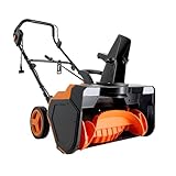 VEVOR Electric Snow Blower, 23 inch 15A Corded Snow Thrower with Dual LED Headlights & 180° Rotating Chute, 25FT Throwing Distance, 12' Depth Clearing, Walk-Behind Snowblower for Driveway Sidewalk
