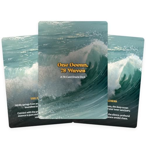 Ibiza Tarot One Ocean, 78 Waves Oracle Cards - Premium 78-Card Divination Deck with Guidebook - Ocean-Themed Spiritual Guidance and Mindfulness Tool for Meditation and Daily Reflection