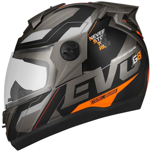 CAPACETE FECHADO PRO TORK EVOLUTION 788 G8 EVO FOSCO GRAFITE - LARANJA TAM. 60