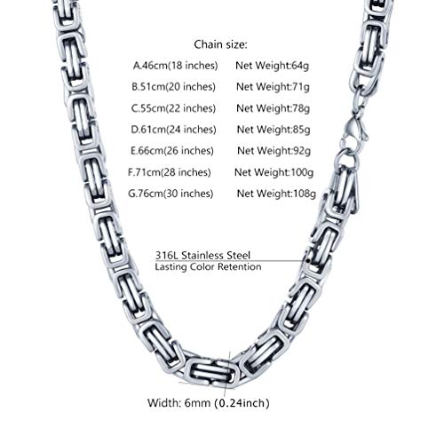 Prosteel Necklace For Men Byzantine Link Neck Chain 24 Inch Stainless Steel Aesthetic Jewelry #TOP3