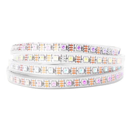 BTF-LIGHTING WS2812 ECO 1M 60LEDs RGB Individuell adressierbar Legierungsdraht WS2812 60Pixels/m 5050 SMD Flexibler Lichtstreifen Weiß PCB DC 5V IP67 Wasserdicht für Heimdekoration Zimmer Party