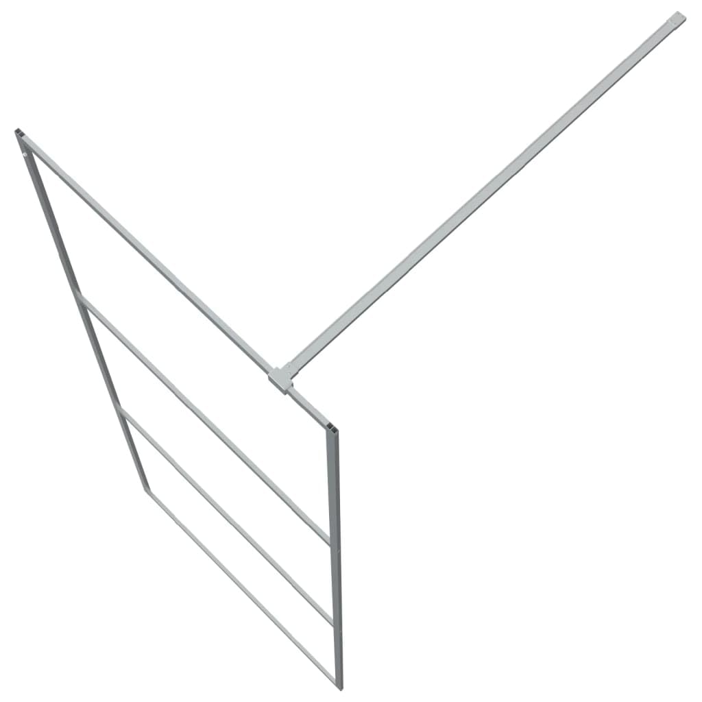 Mampara de ducha de cristal templado plateado 80 x 195 cm con marco de aluminio ajustable para ducha