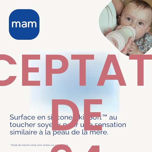 Biberon MAM Easy Start 260 ml silicone doux pour bébé 2 mois - 6