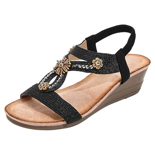 Sandales romaines vintage confortables compensées pour femme