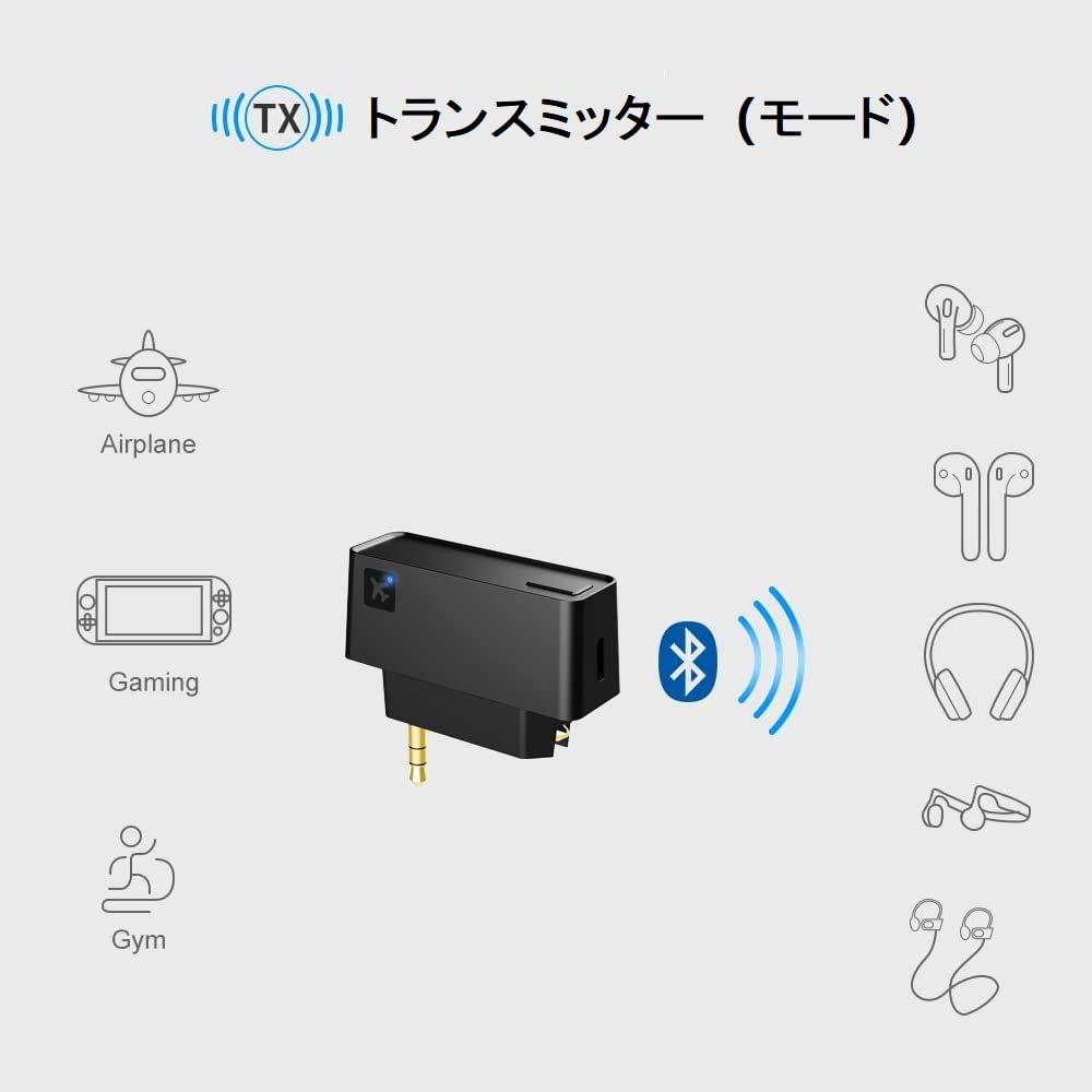 eppfun 3040C Trasmettitore Ricevitore Bluetooth 5.2 per TV to Cuffie, APTX-Adaptive Audio Adattatore Bluetooth jack 3.5mm per Aereo/PC/Impianto Stereo