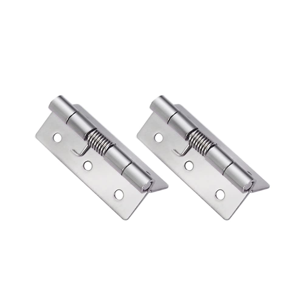 2PCS Self-Opening Spring Hinges, Stainless Steel Spring Door Hinges, Automatic Opening Hinges for Internal use in Residential and Commercial Building Projects(60×40×1.5MM)