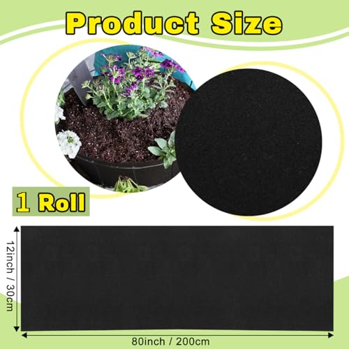 image for Hahafelt 1 Roll 12x120 Inch Felt Liner Roll Fabric Planter Natural Coc