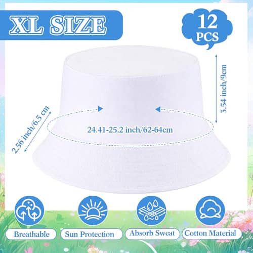 Image of 36 /24 /12 Pcs Bucket Hats for Men Women Bulk Cotton Fishing Cap UV Protection Beach Foldable Solid Color Sun Cap