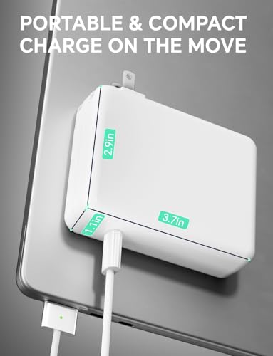 Image of 140W Charger for MacBook Pro 16 14 inch Mac Air 15 13 inch 2026 2025 2024 | 23 22 21 M1-M5【Original Quality】 Fast Charger Power Adapter & 6.6FT Type C to Magnetic 3 Cable LED Applicable 2021-26 (Black)