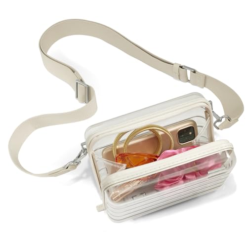 Image of Away Stadium Bag, Stadium-Approved Clear Purse & Crossbody Bag | Clear Stadium Bag for Concerts, Festivals and Sports Events, Compact 5 inch x 3 inch x 7 inch Crossbody Design