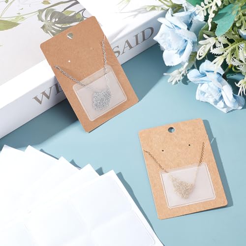 Beebeecraft 50 Stück Selbstklebende Beutel Für Halskettenketten Kunststoff Transparente Schmuckbeutel Für Halskettendisplaykarten