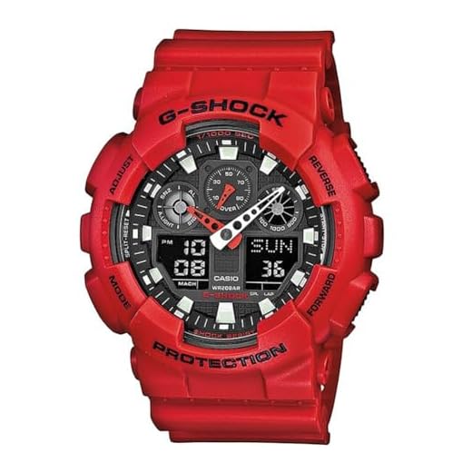 Casio G-SHOCK Reloj Analógico-Digital, 20 BAR, Rojo, para Hombre, GA-100B-4AER