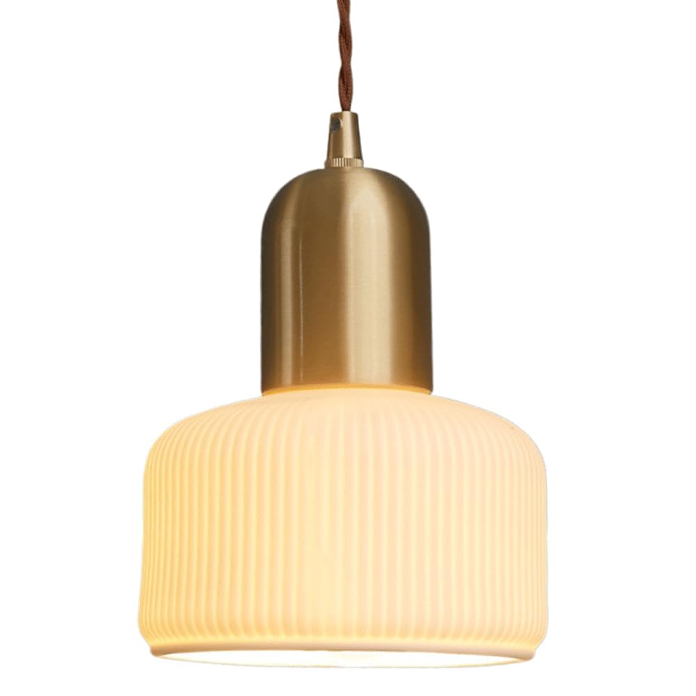 Lustre en céramique et cuivre HAIDU, luminaire suspendu rétro pour salon raffiné