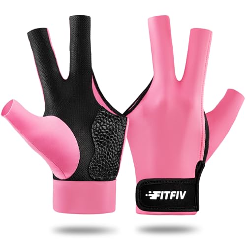 FITFIV Billiard Pool Glove for Left Hand, 3-Finger Snooker Cue Glove by FITFIV - Used condition - US$10.99