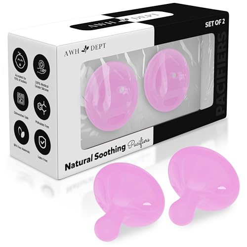 Image of Comfortable Pacifiers 6-18 Months and Pacifiers 0-3 Months - Baby Girl Newborn Essentials Pacii - Natural Breastfeeding Essentials (2 Pack) (Pink)