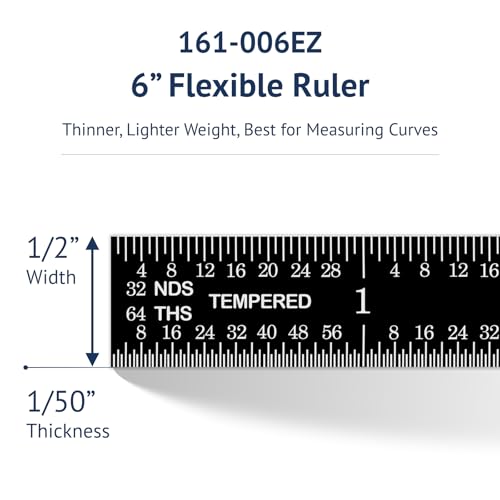 PEC Tools Stainless Steel Ruler Set (6"+12"), High-Contrast Machinist Ruler with Markings 1/32", 1/64", 1/50" and 1/100", Made in USA by PEC Tools - Image 7