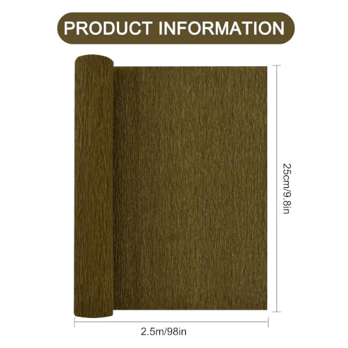 Image of BEISHIDA Dark Brown Crepe Paper Roll, 2 Rolls Crepe Paper Sheet for Craft