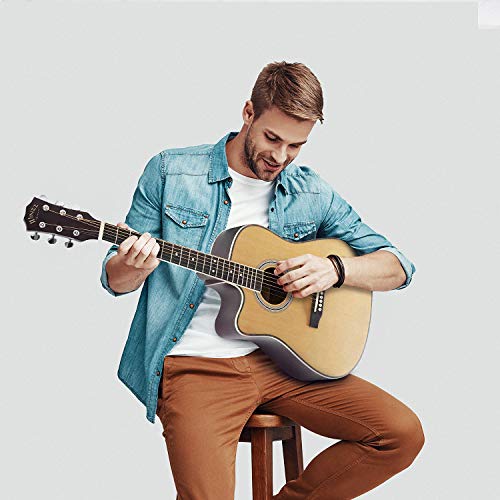 Home Game Acoustic Guitar Full Size Spruce Cutaway for Beginners Students Kids with Advanced Kit, 41 Inches, Left Handed