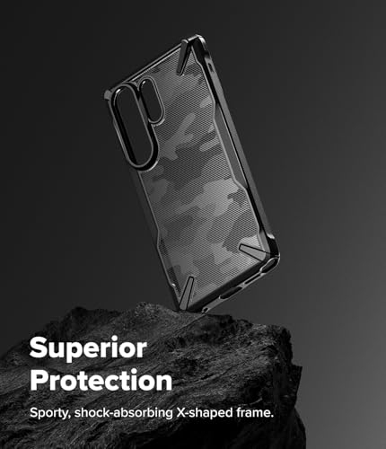 Image of Ringke Fusion-X for Samsung Galaxy S26 Ultra Case Back Cover [Heavy Duty X-Frame] Rugged Shockproof Bumper Protective with Non-Slip Side Grip - Camo Black