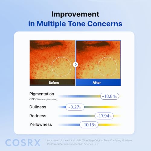 Image of COSRX OneStep Original Tone Clarifying Moisture Pad, 100 Pads, Daily Toning Pad for Skin Texture & Hydration & Evening Skin Tone with Arbutin, Glutathione & 12 Hyaluronic Acids, Korean Skin Care
