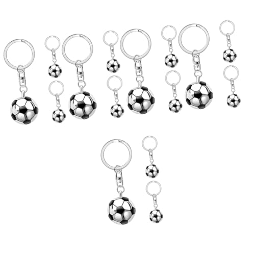 Porte-clés footballeur en métal argenté pour sac et clés