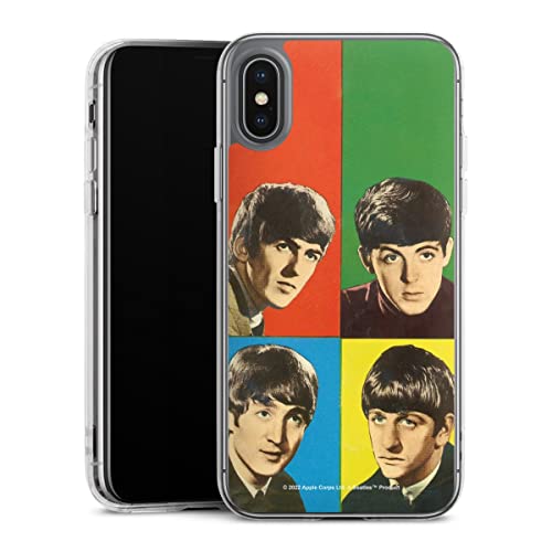 DeinDesign Coque magnétique Coque avec MagSafe Compatible avec Apple iPhone X Rock ‘n’ Roll Visages The Beatles - Les Beatles, Paul McCartney, John Lennon, RIngo Starr, George Harrison DeinDesign Coque magnétique Coque avec MagSafe Compatible avec Apple iPhone X Rock 'n' Roll Visages The Beatles