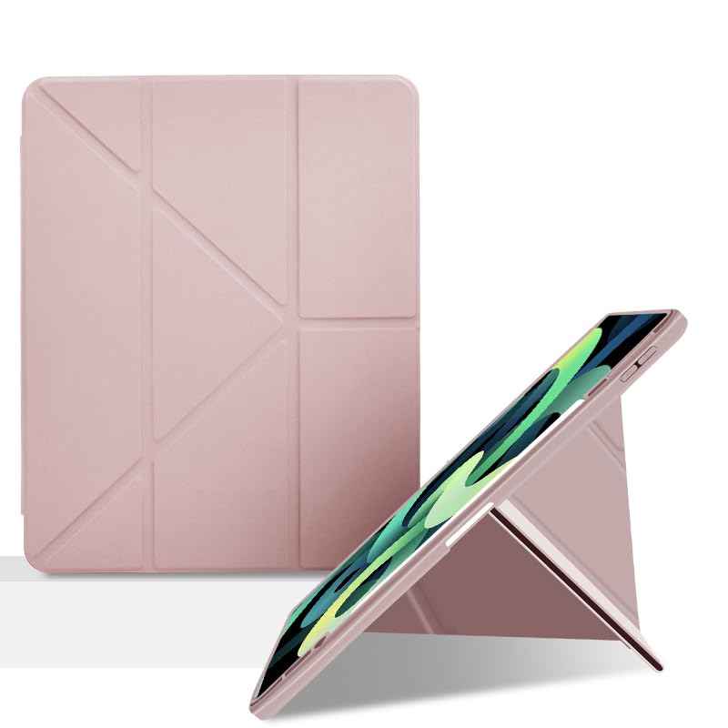 Étui iPad Air 5 et 4 rose 10,9 pouces en cuir TPU protection fine à rabat