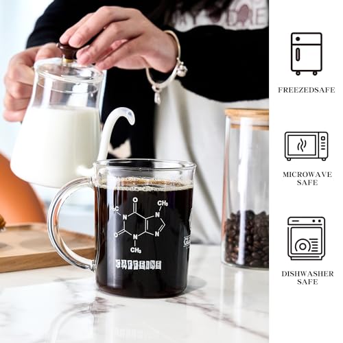 Caffeine Beaker Mug,16 oz Anti-dripping Borosilicate Caffeine Mug,Cool Coffee Mugs with Handle,Chemistry Mug,Measuring for Coffee,Tea,Hot and Cold Beverage - Image 3