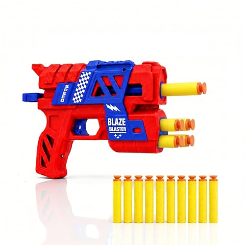 Image of Blaze Blaster Soft Bullet Toy Gun for Kids with 10 Foam Darts | Safe Foam Dart Shooting Blaster for Boys & Girls | Indoor Outdoor Target Game Toy Gift for Kids Age 5+ Years