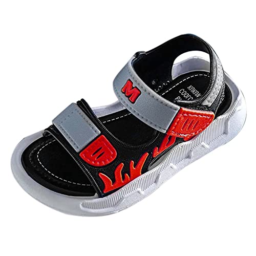 Boys Sandals Summer Beach Shoes Hook Loop Fashion Flame Breathable Non Slip Sandals Soccer Close for Kids
