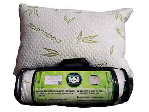 Cuddle-Pedic Adjustable Queen Bamboo Pillow with Shredded Memory Foam Fill, Great for All