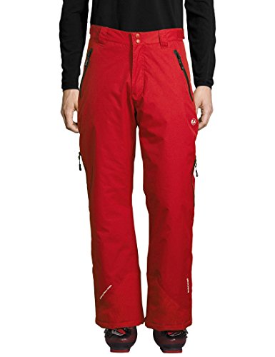 Ultrasport Amud Pantaloni funzionali da sci e snowboard da uomo con Ultraflow 5.000 e sistema di salvataggio RECCO, Rosso/Nero, L
