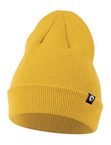 STARK SOUL Pletená čepice pro dámy a pány (unisex), čepice Beanie s fleecem teplá a měkká, jemná pletenina, jednotná velikost, hořčicová žlutá